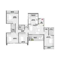 Nirman Cosmopolis Tathawade 3.5 BHK Floor Plan Image