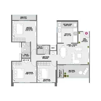 Nirman Cosmopolis Tathawade 3 BHK Floor Plan Image